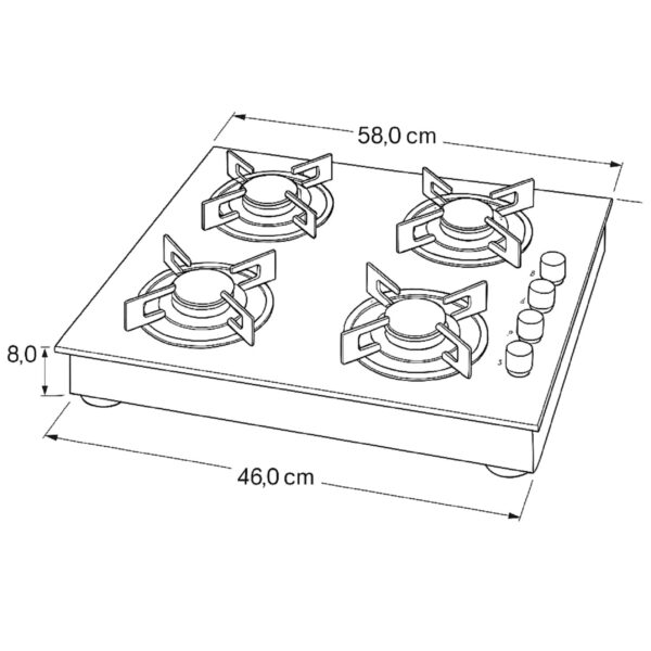 Cooktop 4 Queimadores Acendimento Manual - Imagem 2